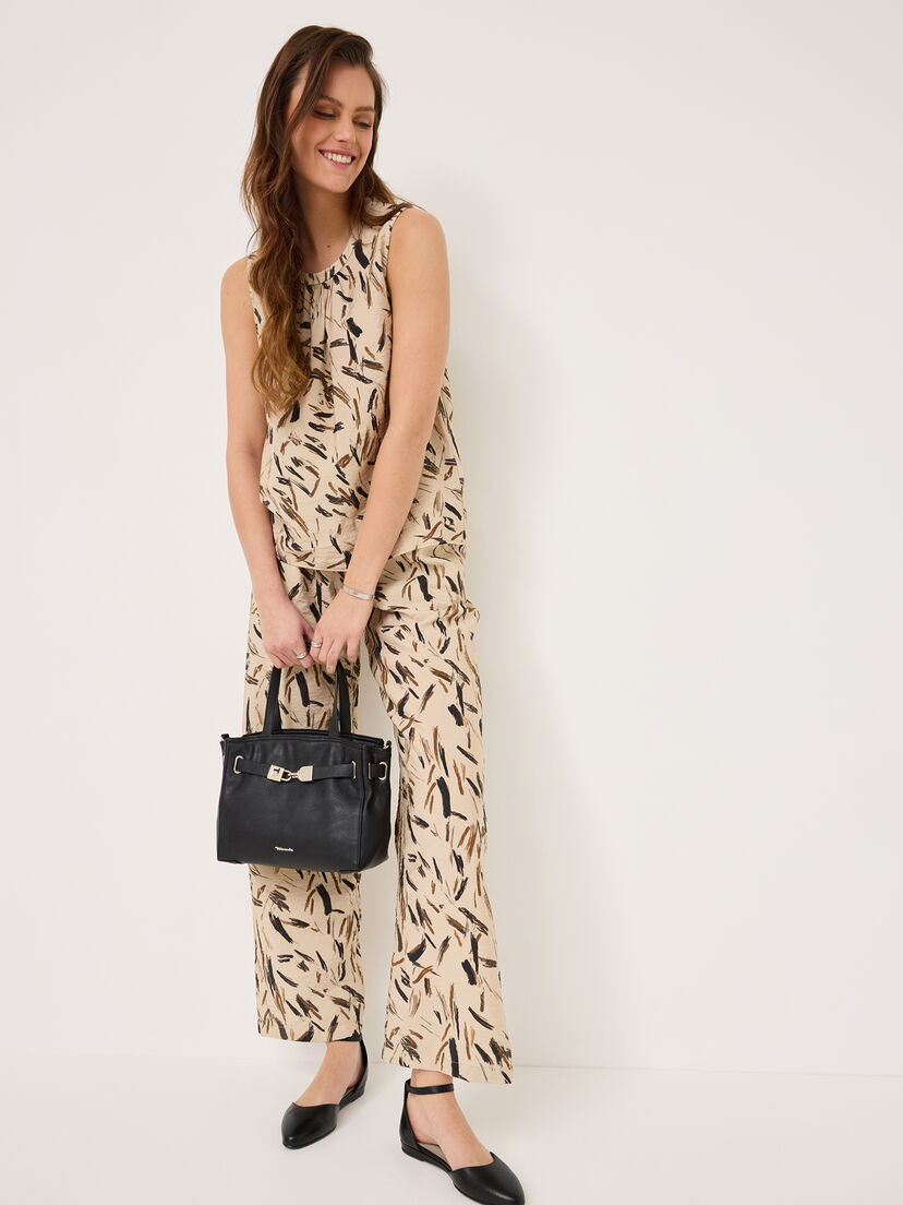 Leren Ballerina - zwart, BLACK LEATHER, hi-res