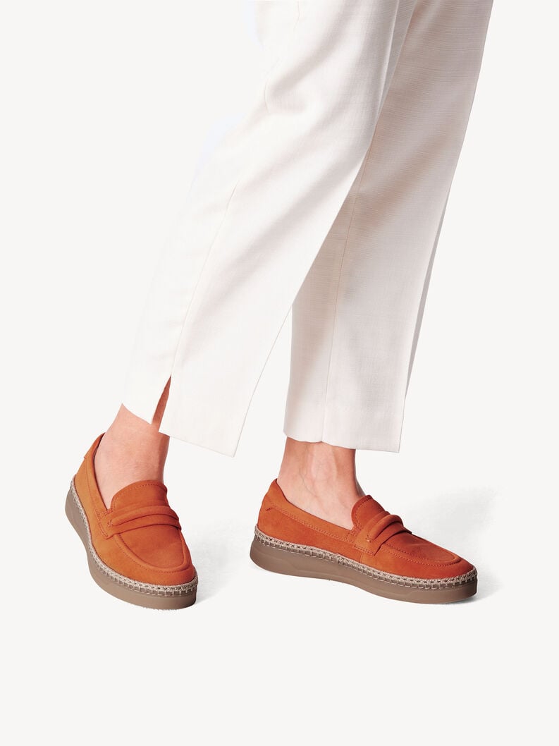 Basket en cuir - orange, orange, hi-res