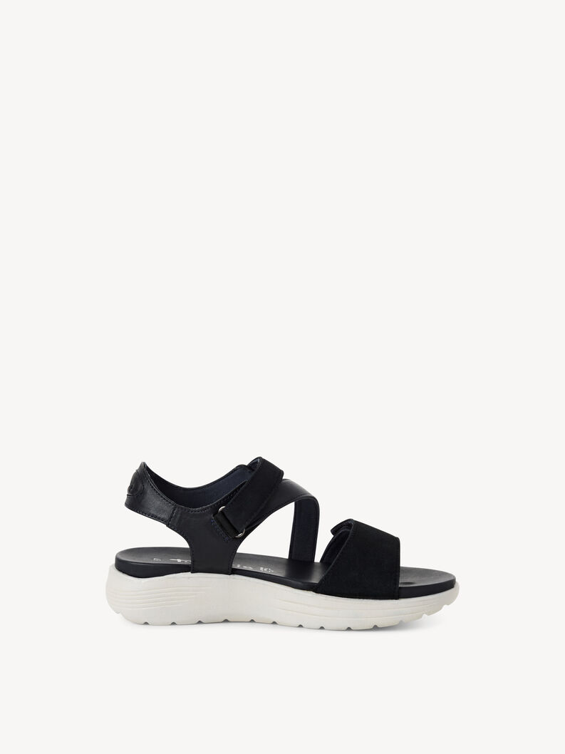 Ledersandalette - blau, NAVY COMB, hi-res