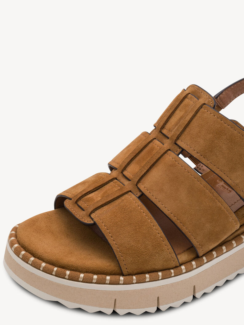 Ledersandalette - braun, COGNAC, hi-res