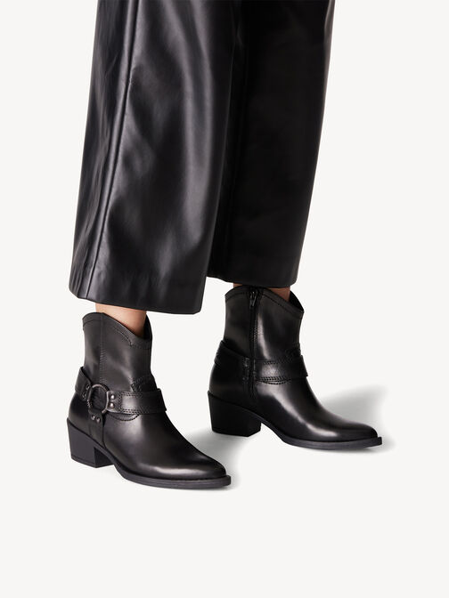 Stiefelette, BLACK LEATHER, hi-res