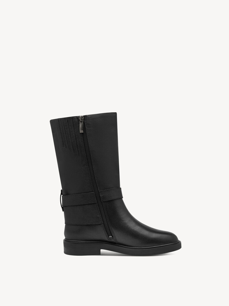 Leather Bootie - black, BLACK, hi-res