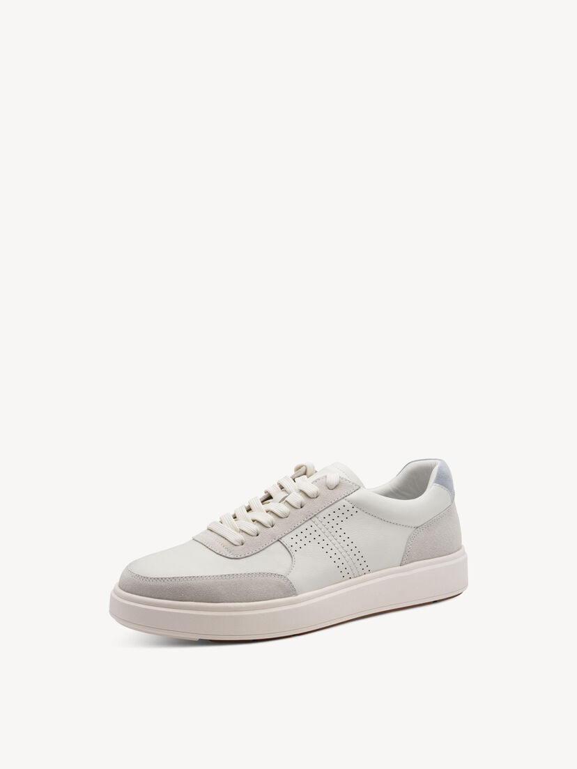 Leren Sneaker - wit, WHITE/DENIM, hi-res
