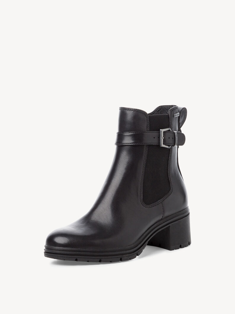 Leather Bootie - black, BLACK, hi-res