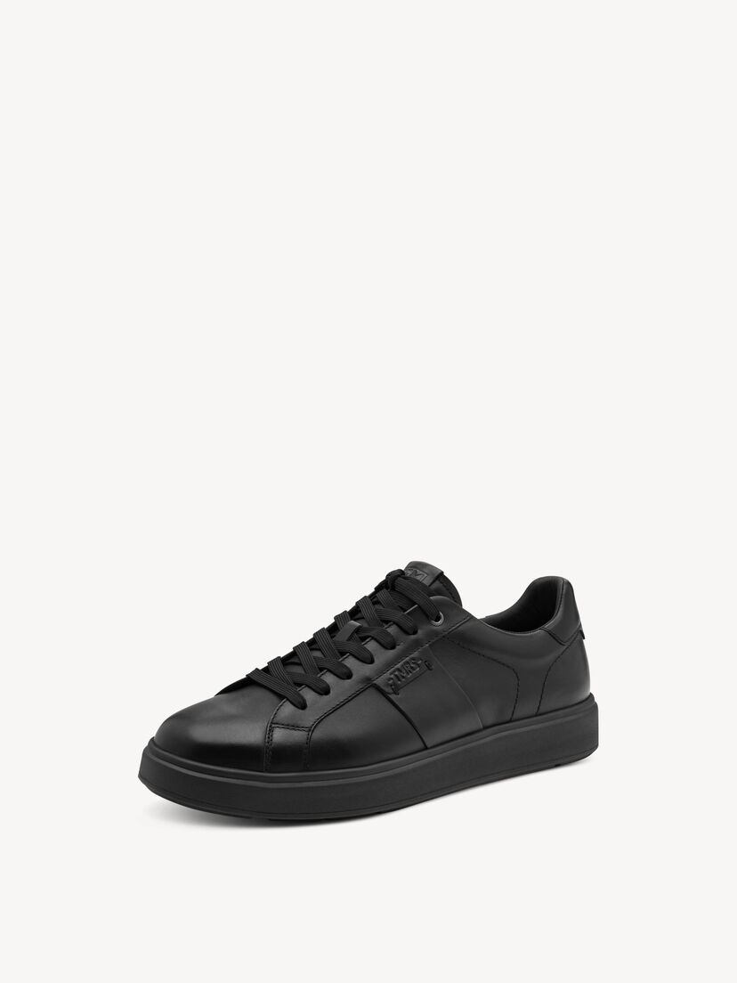 Leren Sneaker - zwart, BLACK LEATHER, hi-res