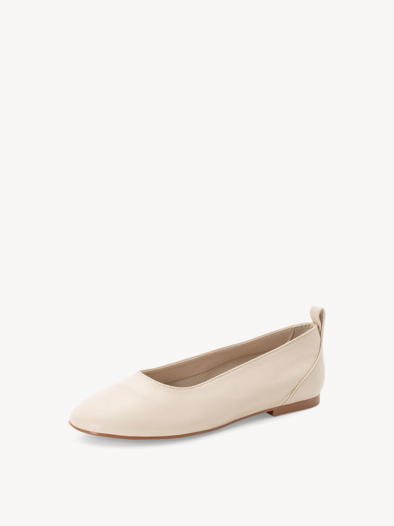 Lederballerina - beige, IVORY, hi-res