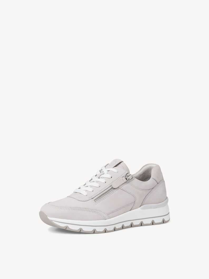 Leather Sneaker - grey, LT.GREY NUBUC, hi-res