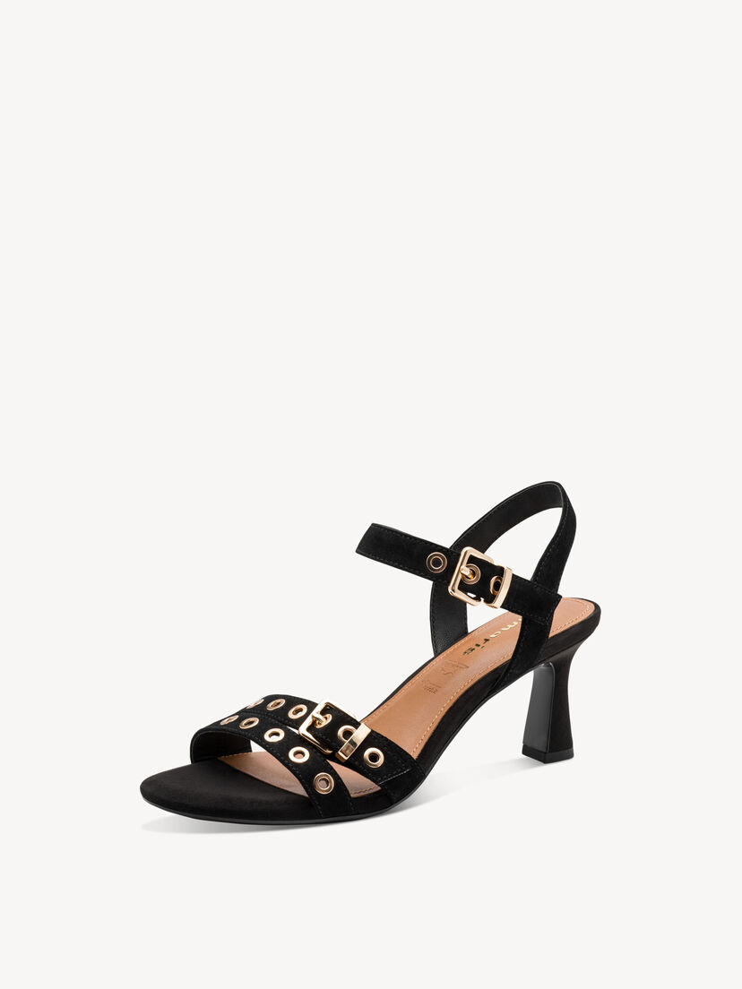 Leren Sandaaltje - zwart, BLACK, hi-res