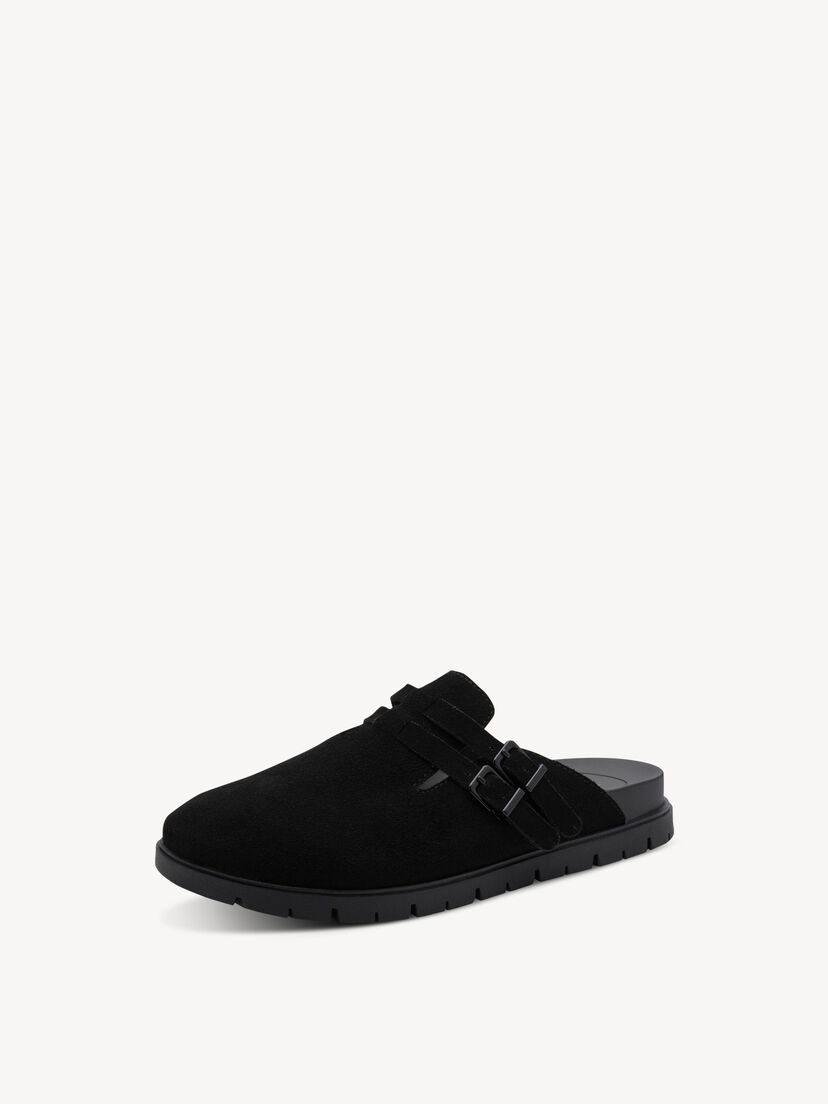 Leren Slipper - zwart, BLACK, hi-res
