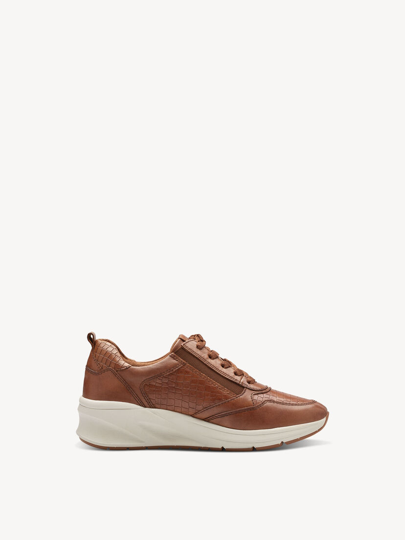 Leren Sneaker - bruin, COGNAC STRUCT., hi-res