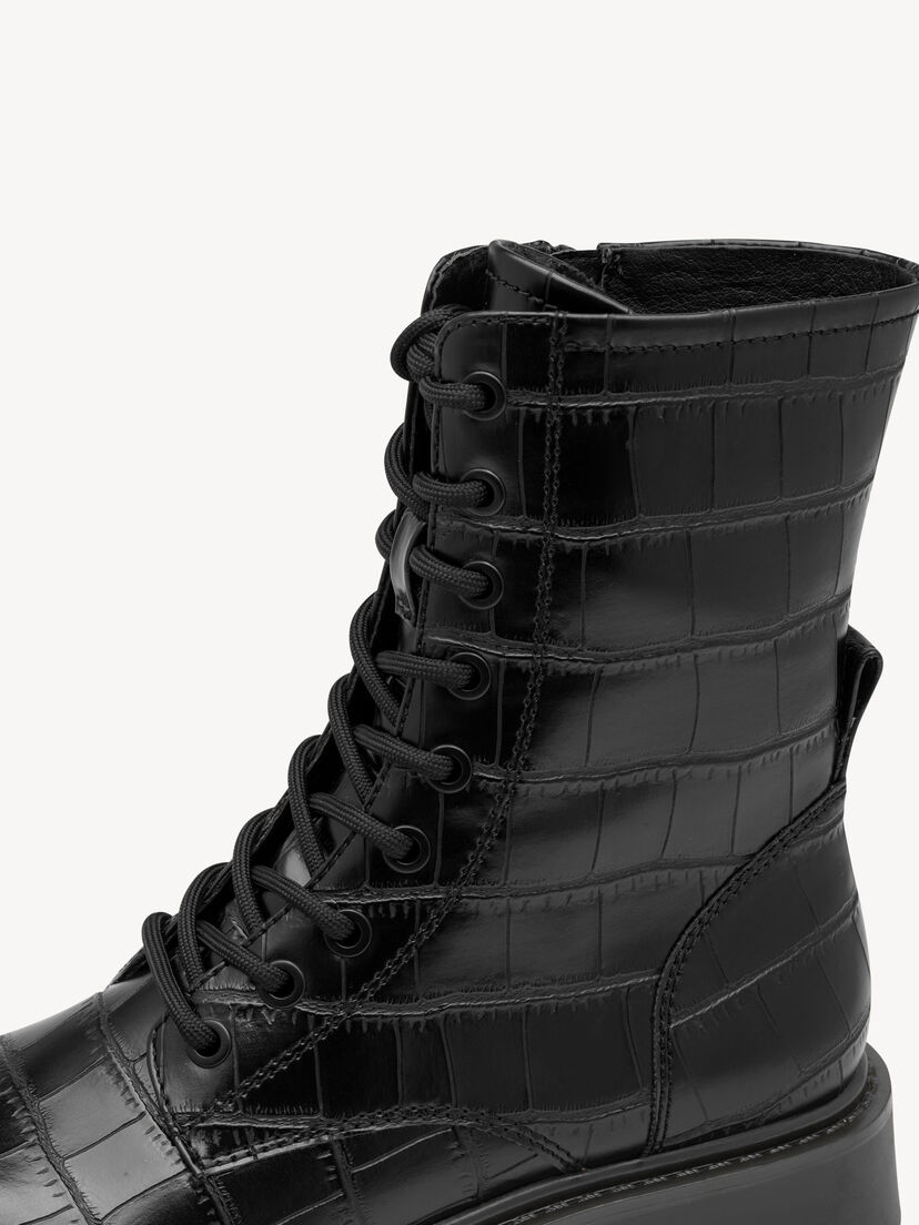 Enkellaarsje - zwart, BLACK CROCO, hi-res