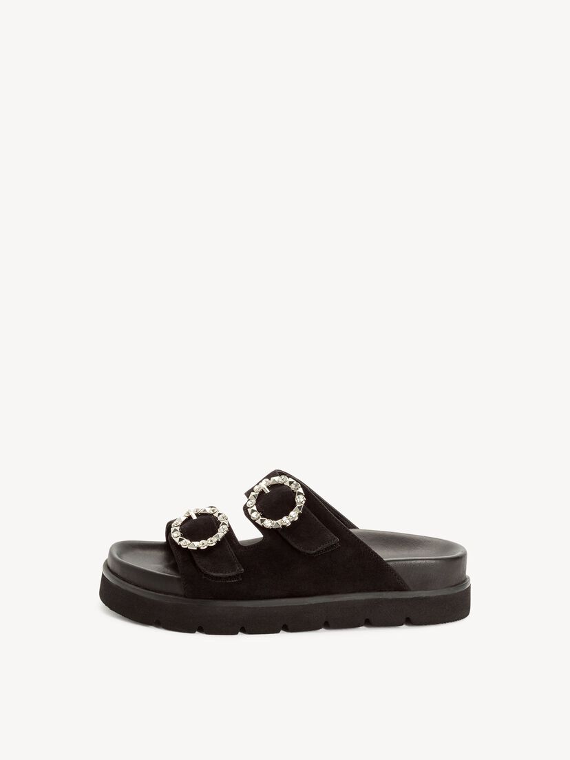Leren Slipper - zwart, BLACK SUEDE, hi-res
