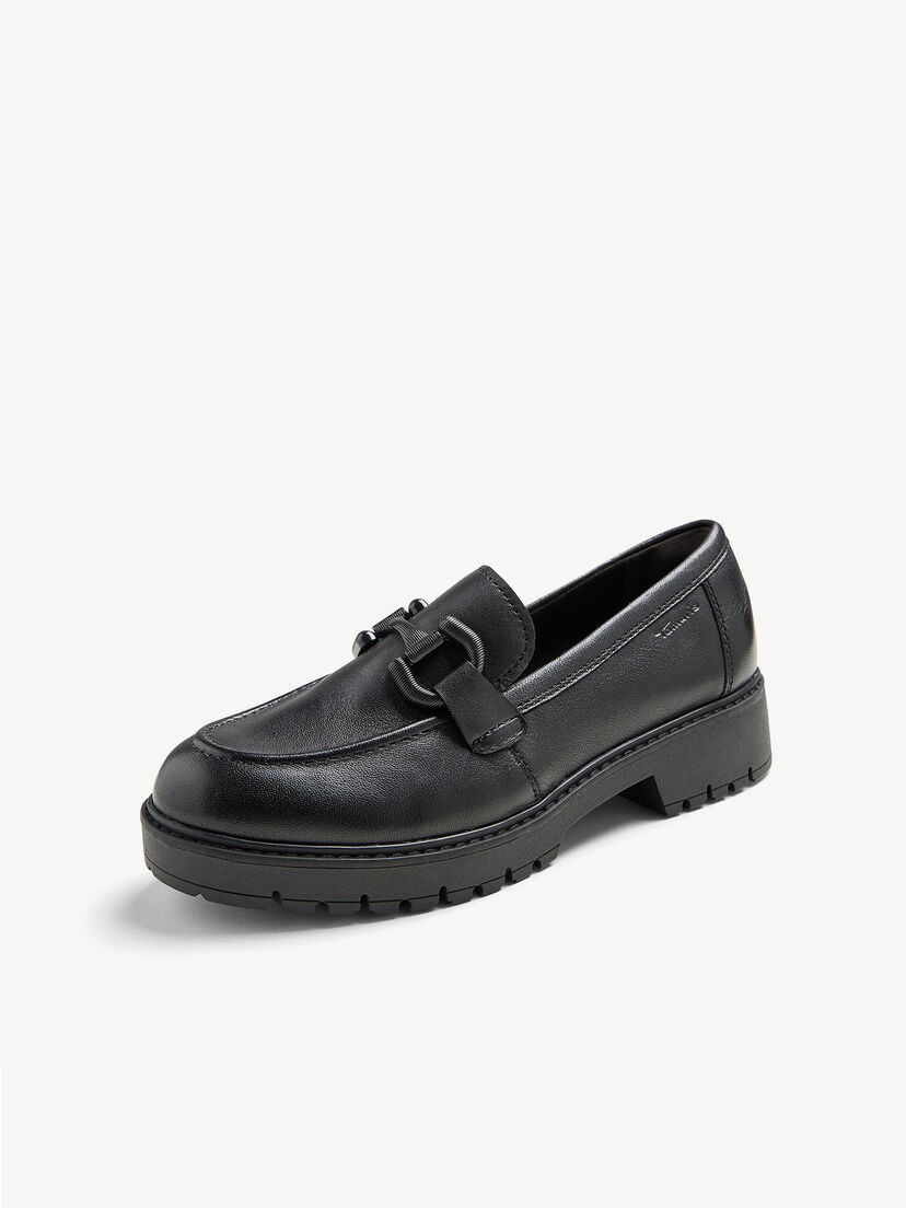 Leren Instappers - zwart, BLACK LEATHER, hi-res