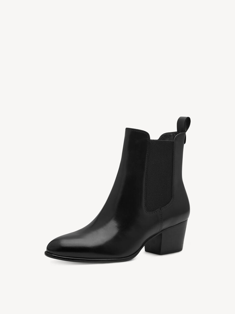 Leder Chelsea Boot - schwarz, BLACK, hi-res