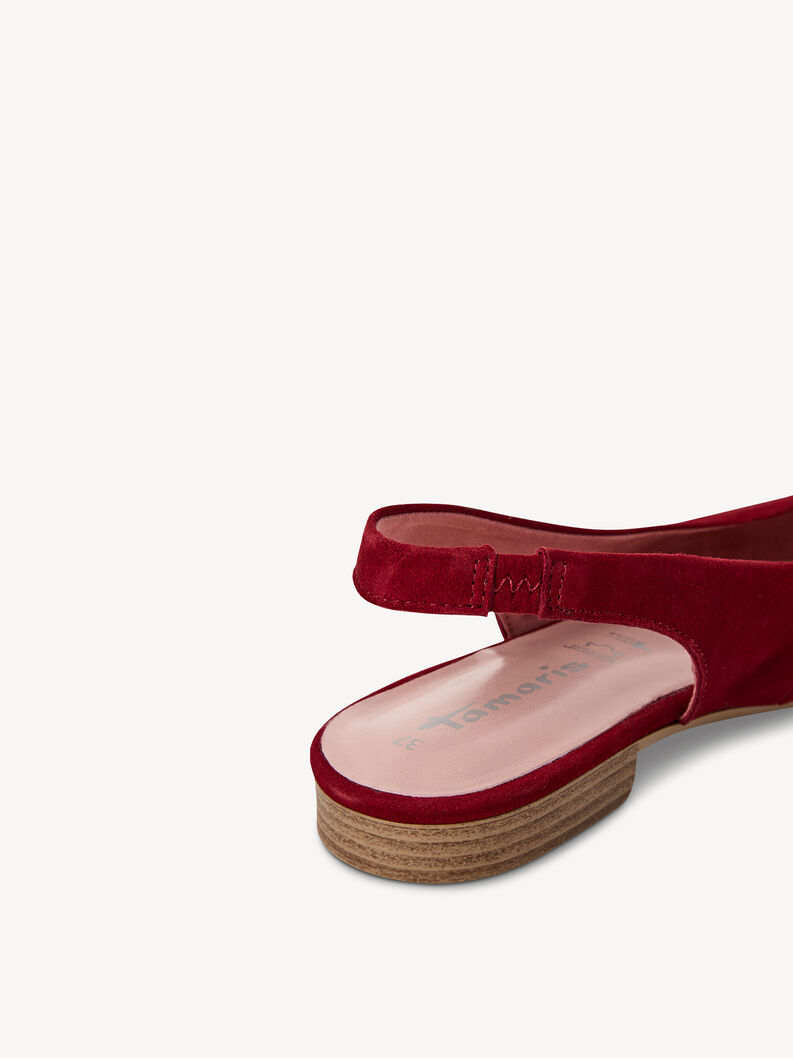 Leather sling pumps - red, CHERRY, hi-res