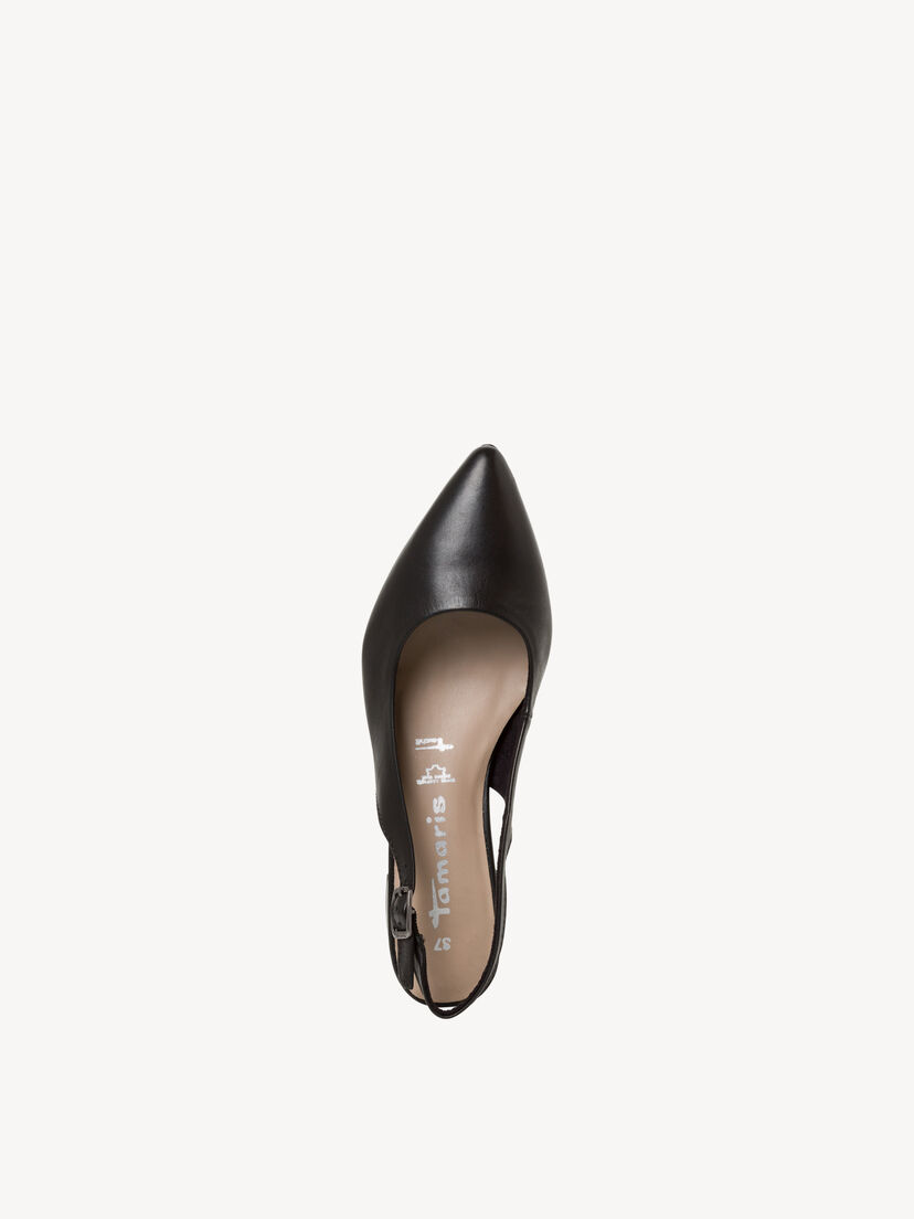 Slingpumps, BLACK LEATHER, hi-res