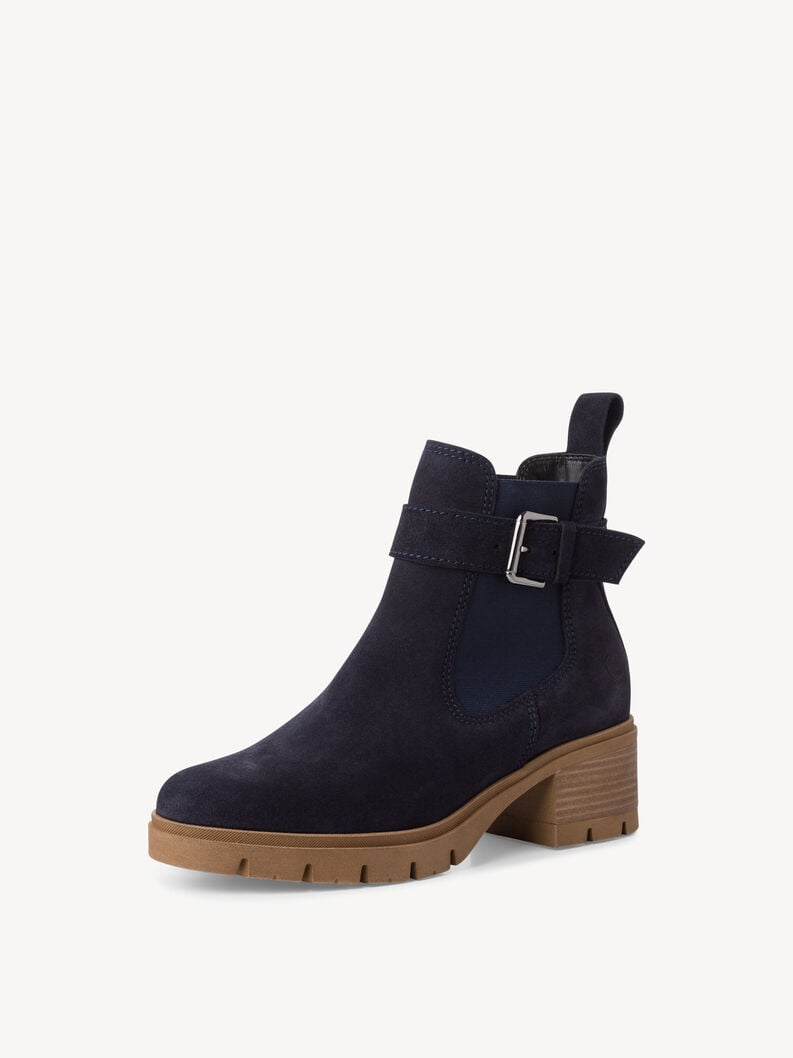 Leder Chelsea Boot - blau, NAVY, hi-res