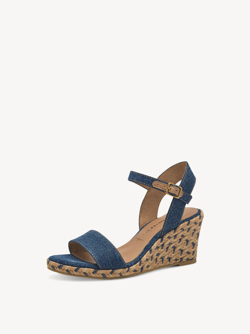 Sandale &agrave; talon, DENIM, hi-res