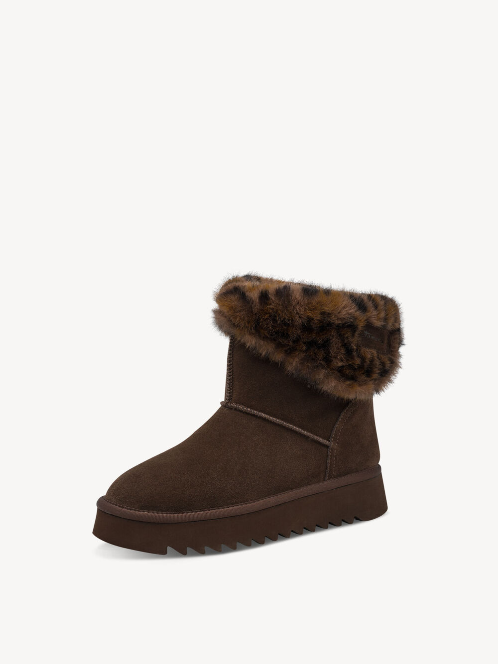 Lederstiefelette - braun Warmfutter, MOCCA/LEOPARD, hi-res