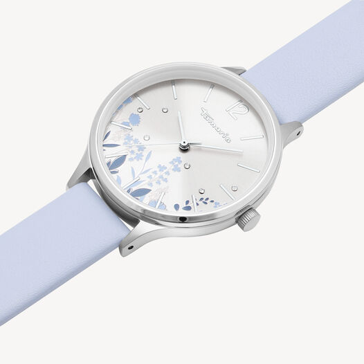 Horloge, silber-blau, hi-res