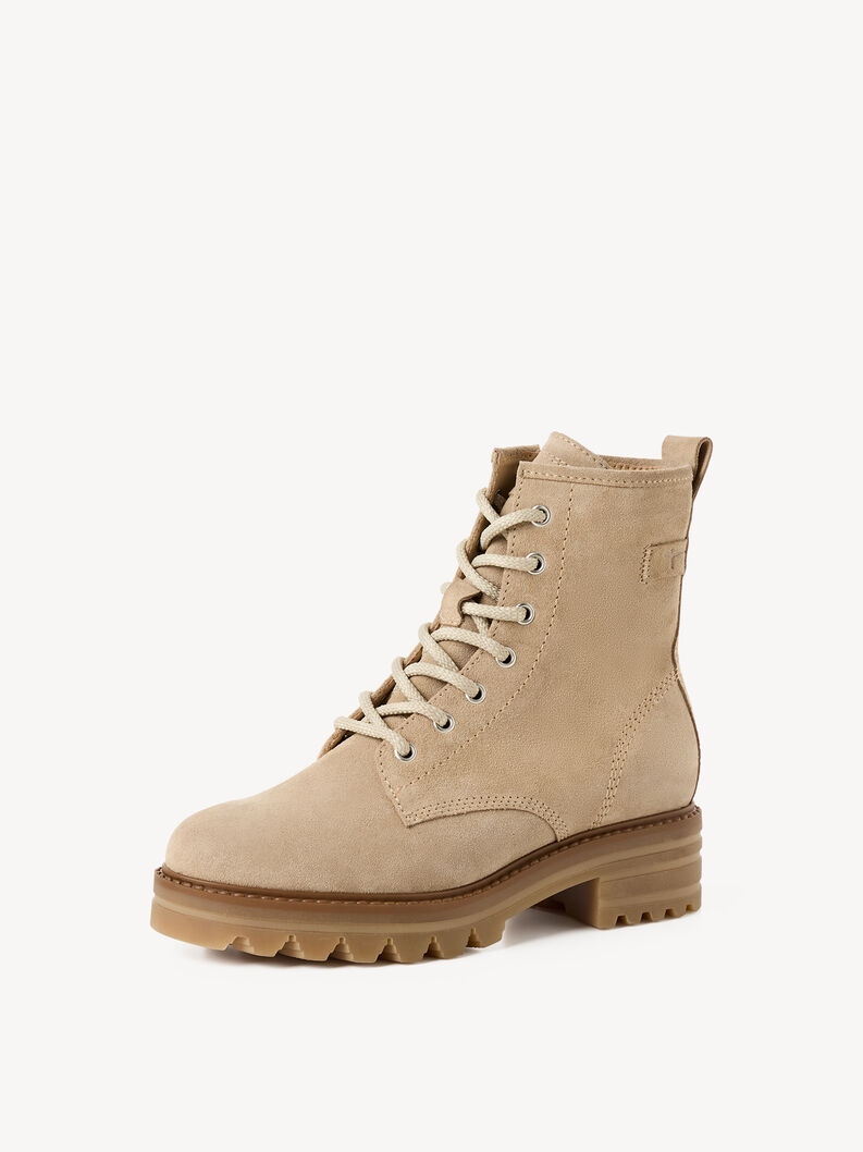 Lederstiefelette - beige, BEIGE, hi-res