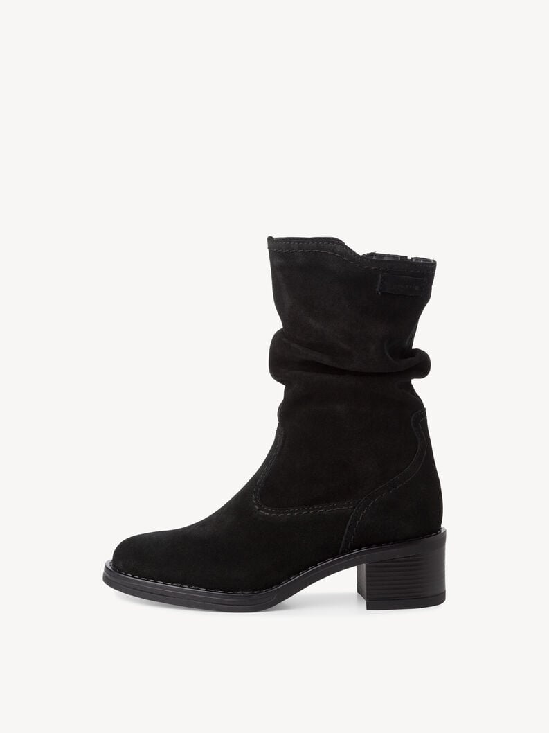 Leather Bootie - black, BLACK, hi-res