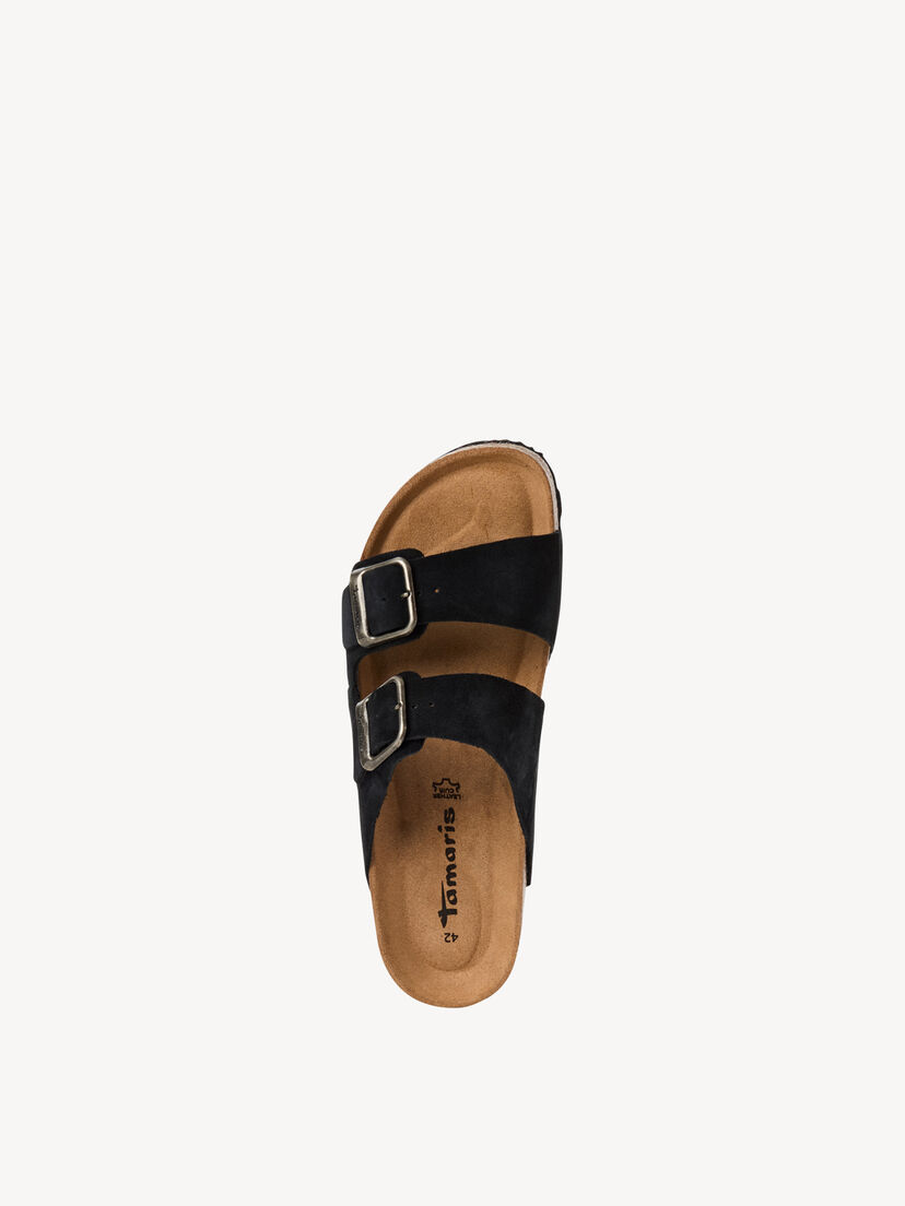 Leren Slipper - zwart, BLACK, hi-res