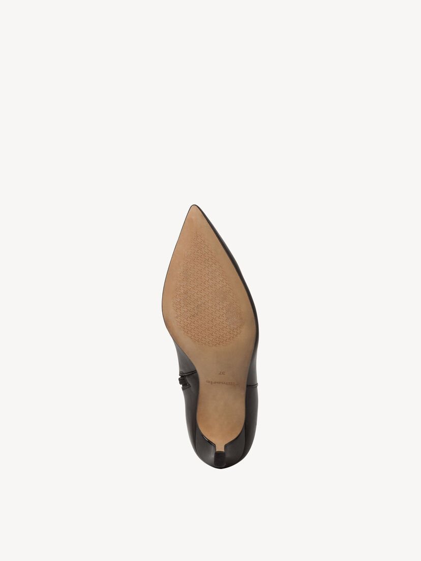 Leren Enkellaarsje - zwart, BLACK LEATHER, hi-res