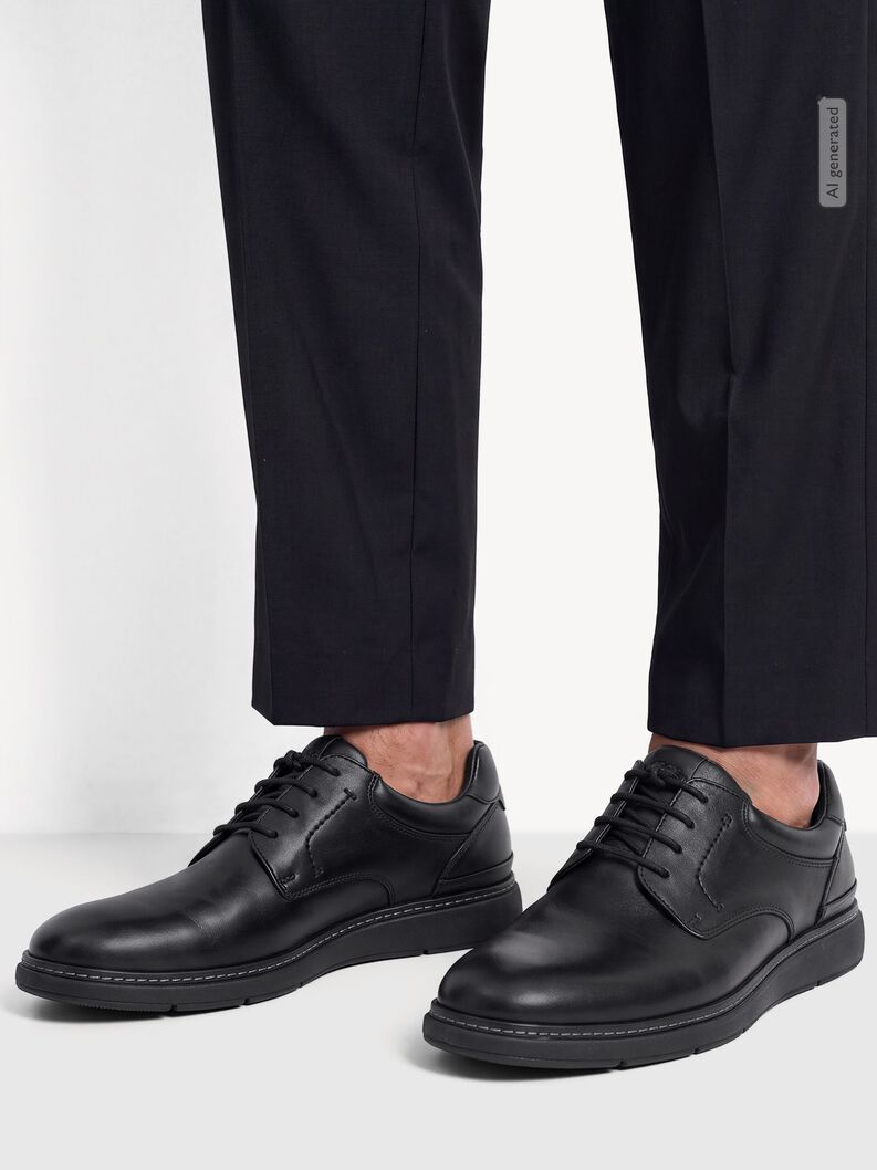 Lederhalbschuh - schwarz, BLACK LEATHER, hi-res