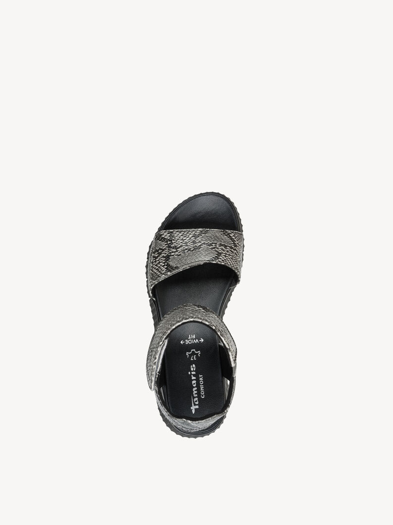 Sandale en cuir - noir, BLACK SNAKE, hi-res