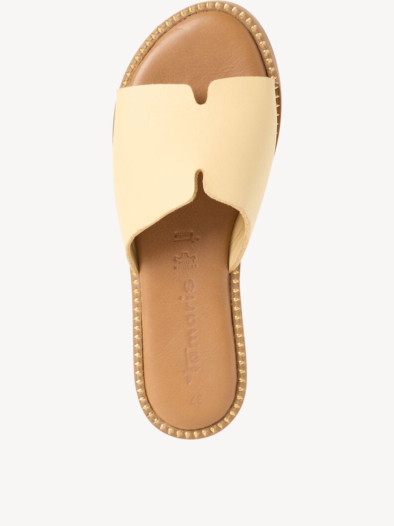 Mule en cuir - jaune, SOFT LEMON, hi-res