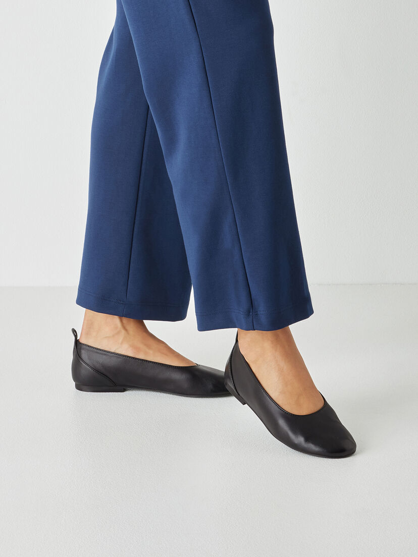 Leren Ballerina - zwart, BLACK, hi-res