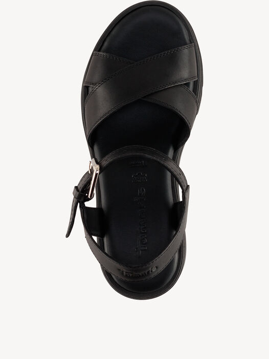 Sandaaltje, BLACK LEATHER, hi-res