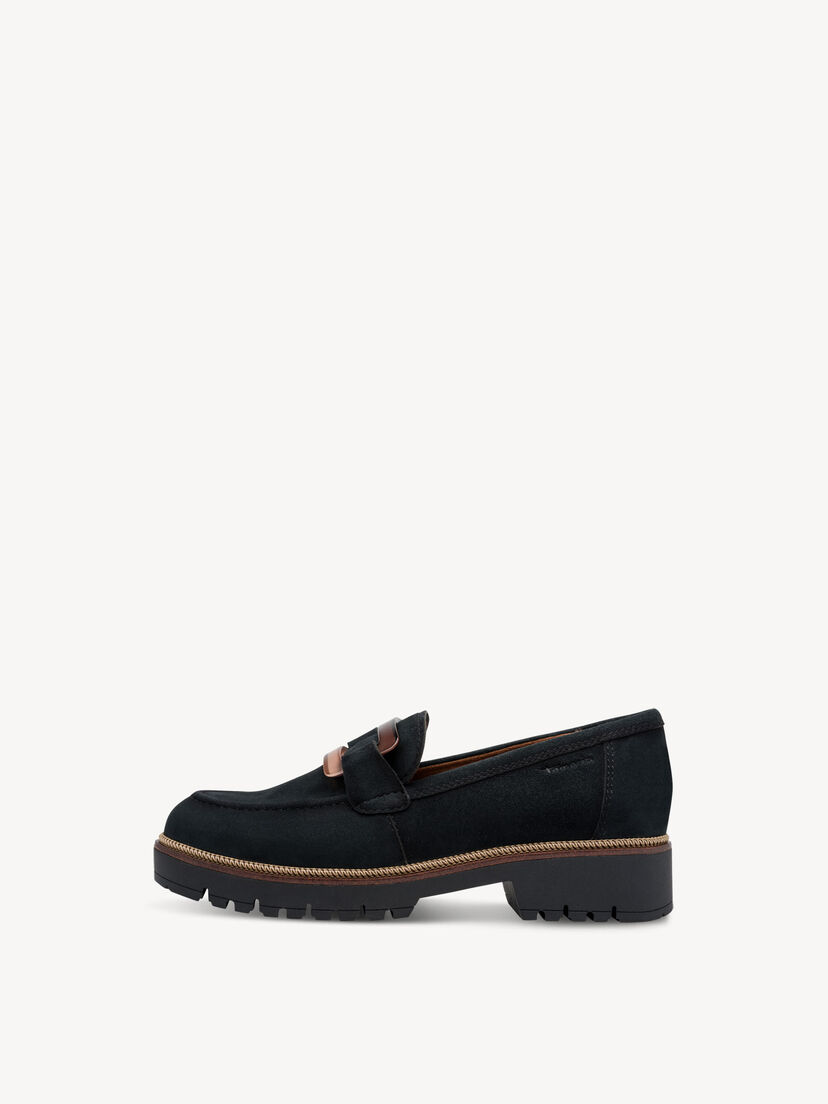 Leren Instappers - blauw, NAVY, hi-res