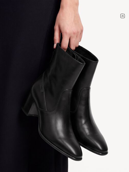 Bootie, BLACK LEATHER, hi-res