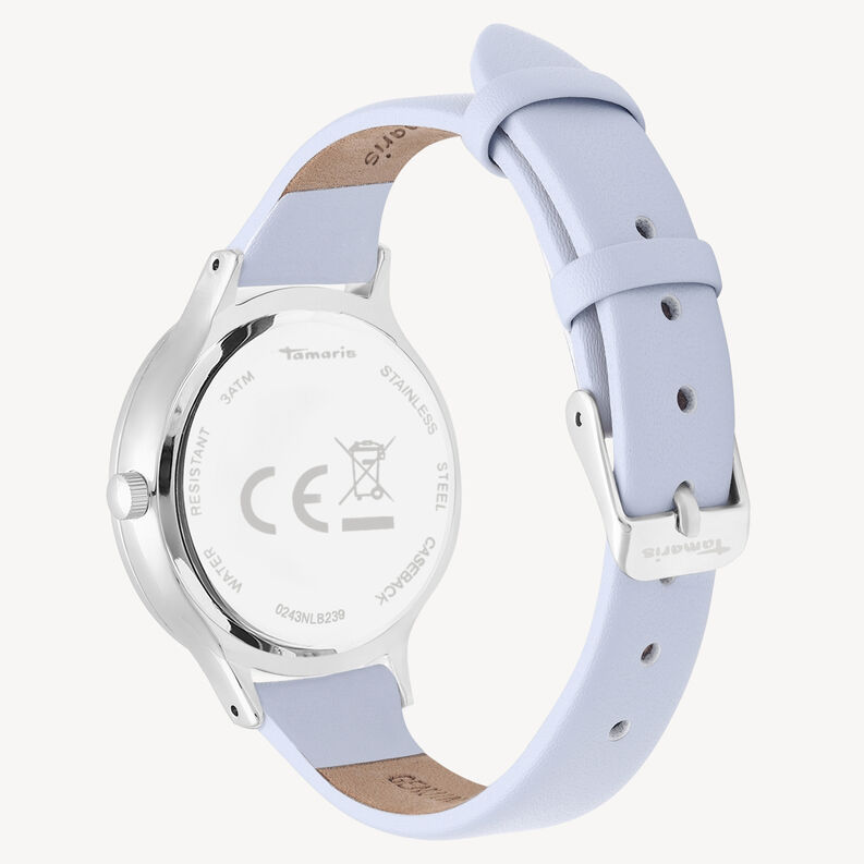 Uhr - silber, silber-blau, hi-res