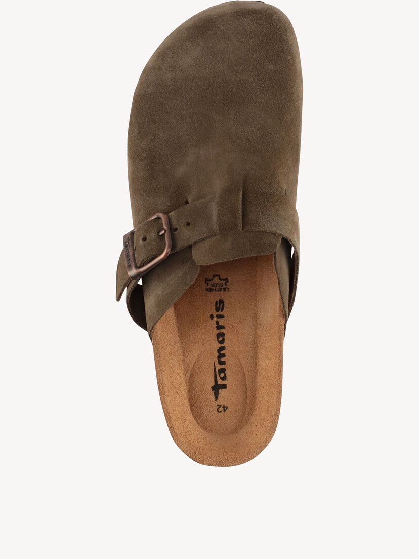 Leren Slipper - groen, OLIVE, hi-res