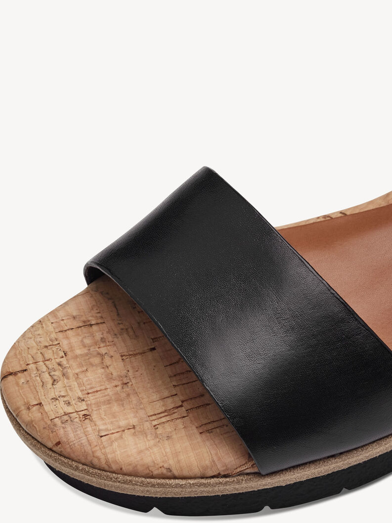 Leather Heeled sandal - black, BLACK, hi-res