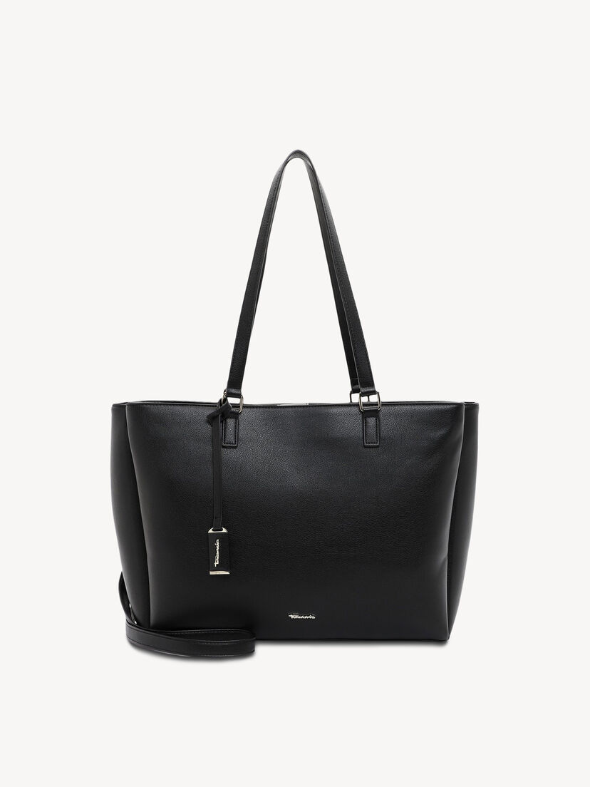 Zwarte leren damestas met stijlvol modern ontwerp