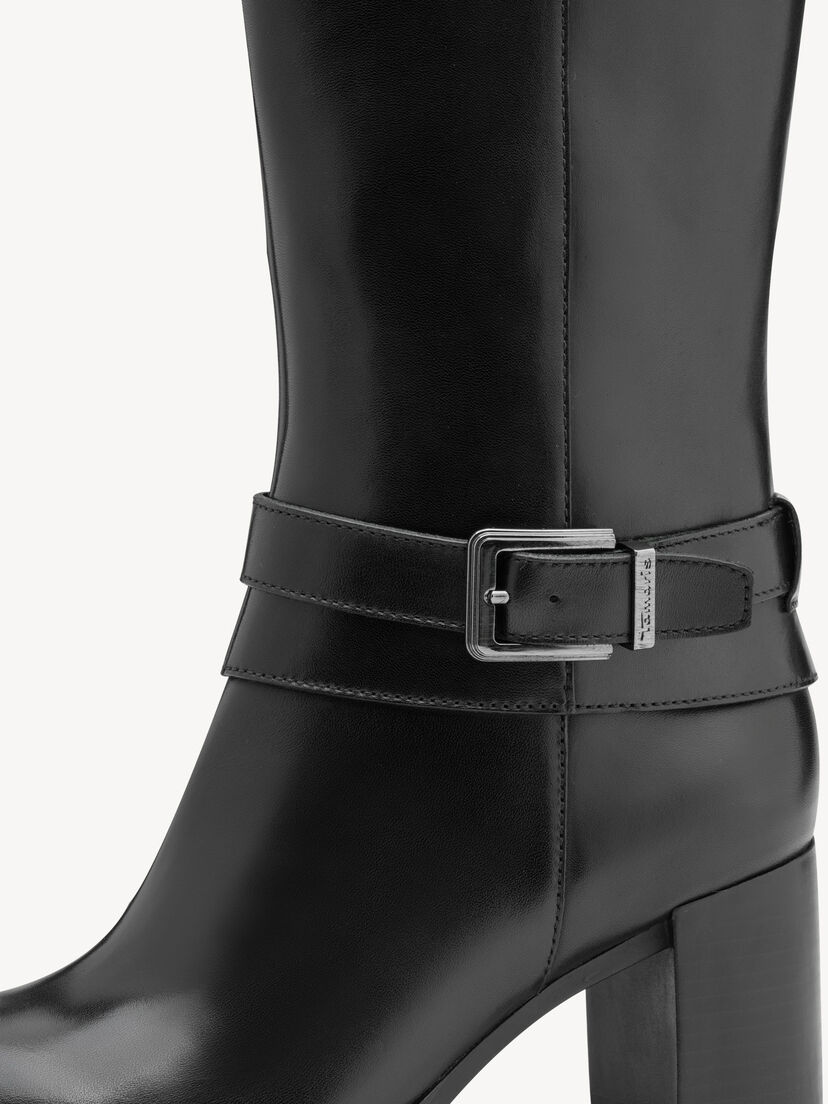 Enkellaarsje - zwart, BLACK LEATHER, hi-res