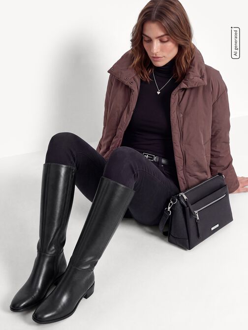 st&oslash;vler, BLACK LEATHER, hi-res