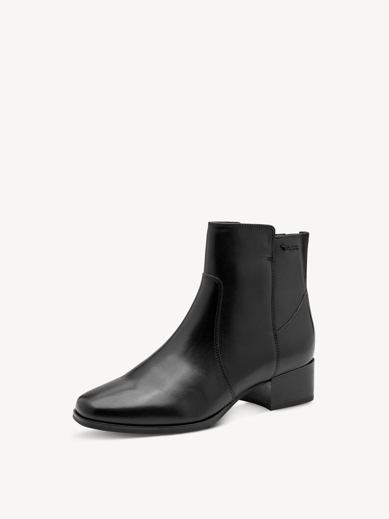 Leather Bootie - black, BLACK, hi-res