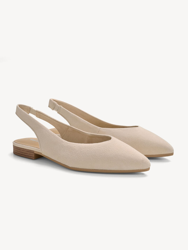 Lederslingpumps - beige, BEIGE, hi-res