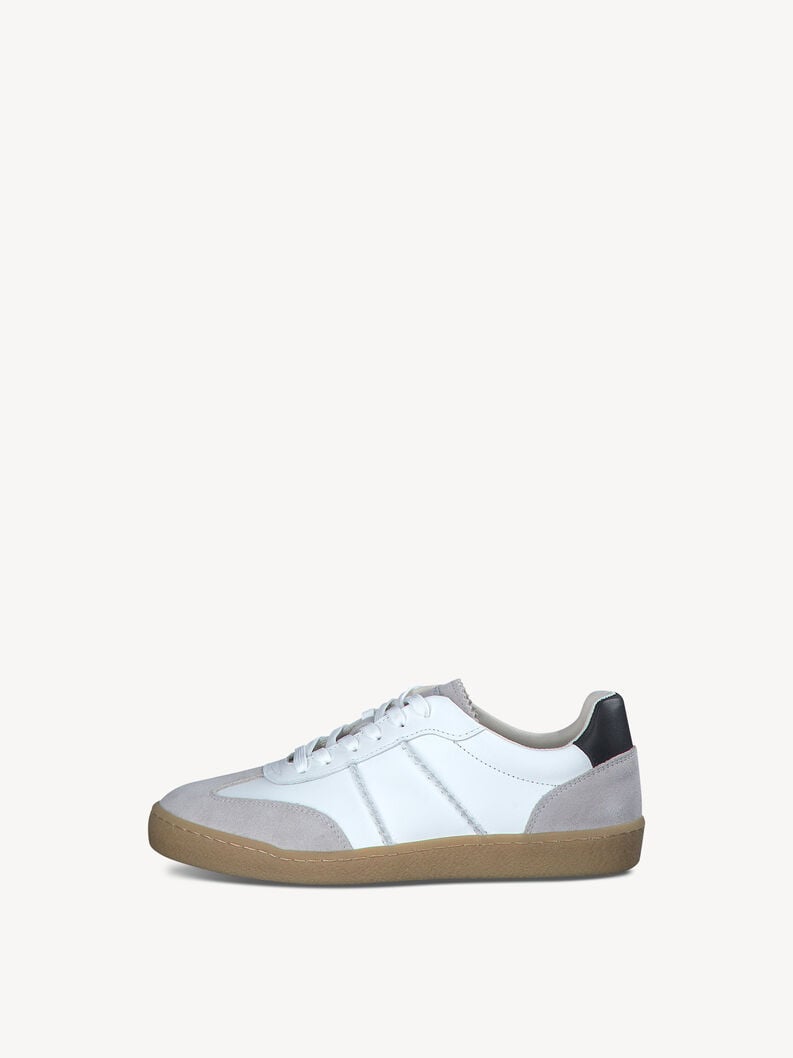 Leren Sneaker - wit, WHITE/GREY, hi-res