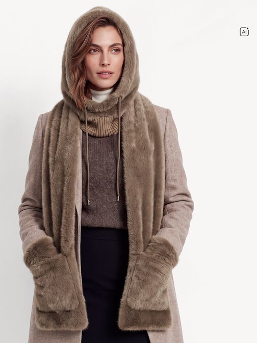&Eacute;charpe, taupe, hi-res
