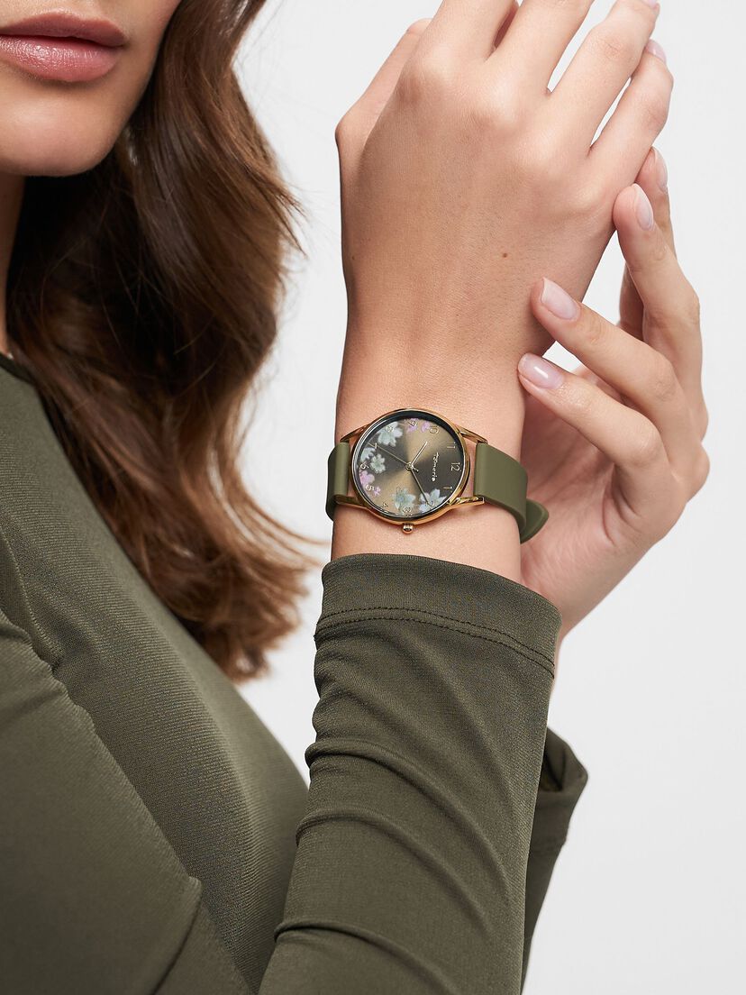 Horloge, gold-grün sunray, hi-res