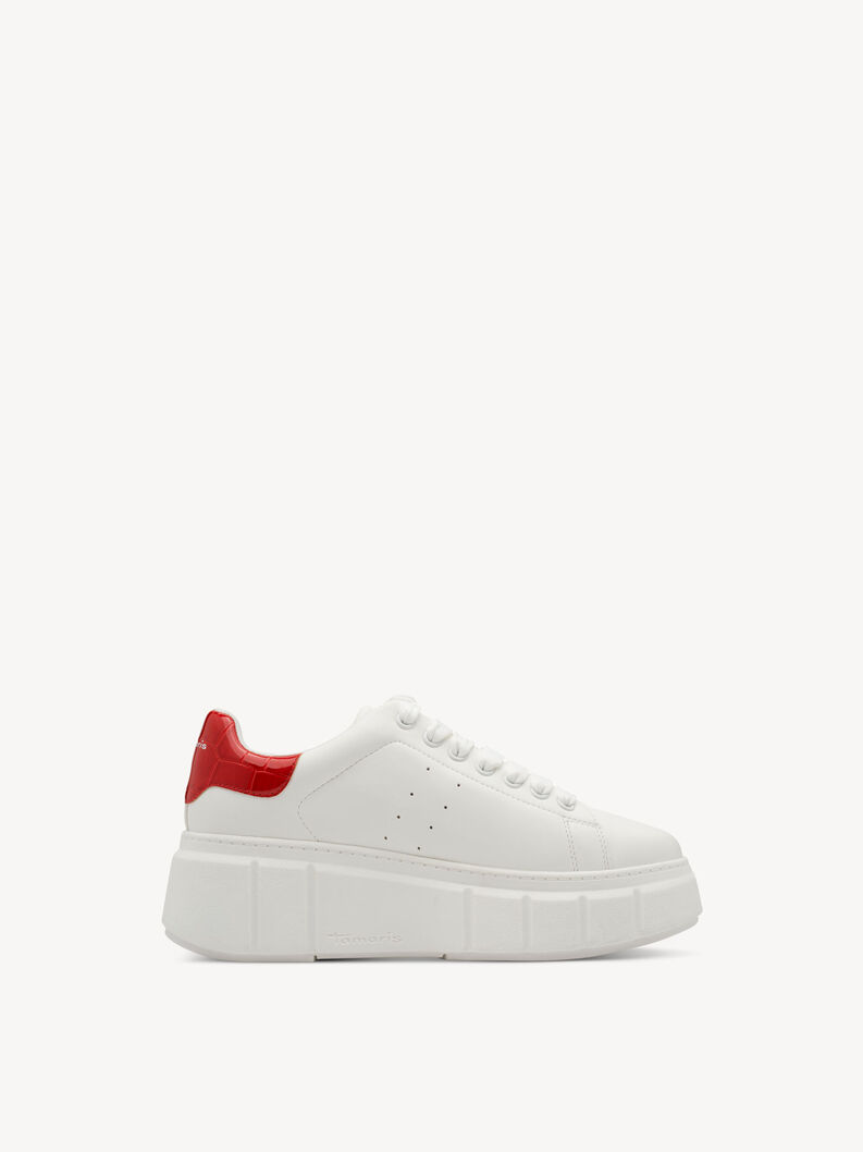 Sneaker - wit, WHITE/RED, hi-res