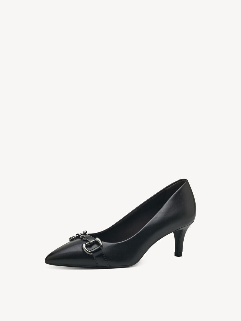 Leren Pumps - zwart, BLACK, hi-res