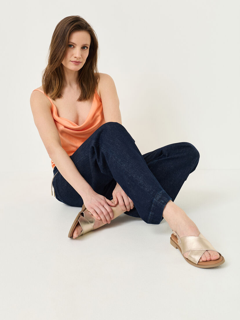 Leren Sandaal - goud, LIGHT GOLD MET, hi-res