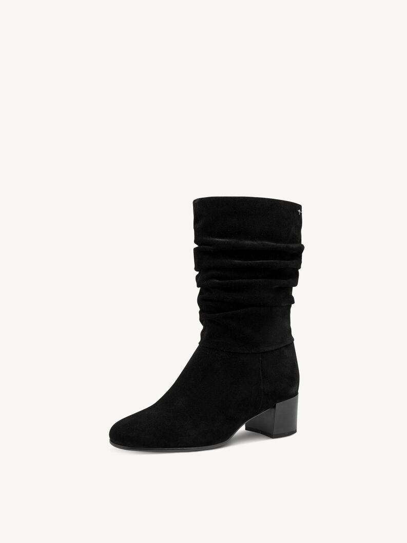 Lederstiefelette - schwarz, BLACK, hi-res
